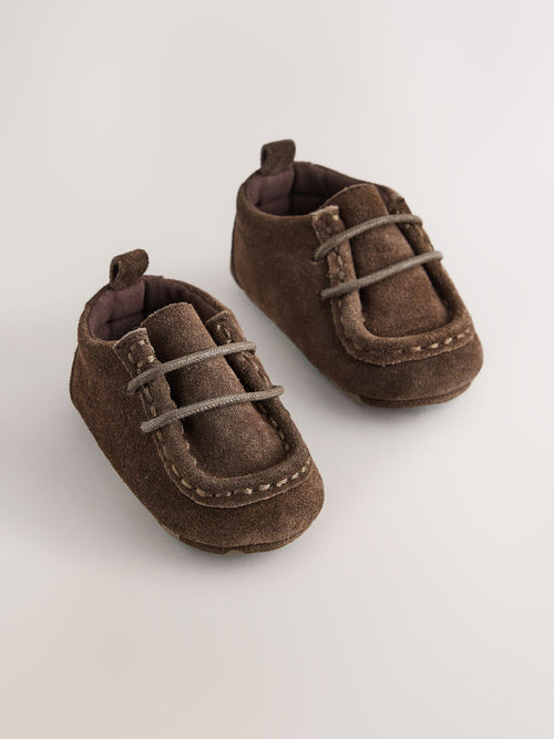 Dsiney Kidz - Chocolate Brown Baby Lace up Boots (0-2mths) image 1