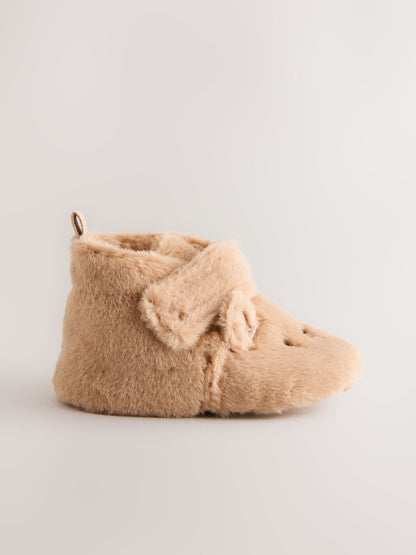 Tan Brown Bear Baby Slipper Wrap Boots (0-2mths) image 2
