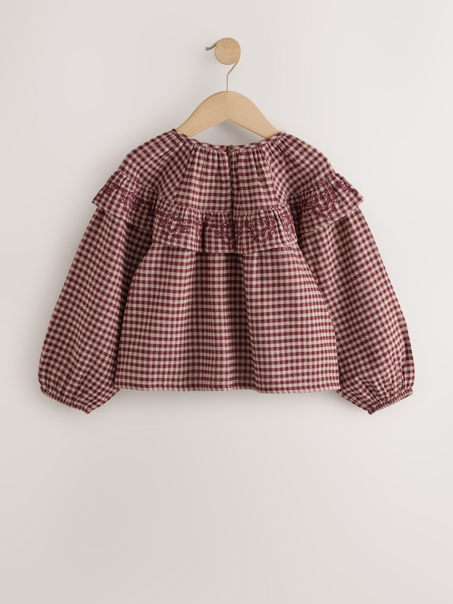 Dsiney Kidz - Chocolate Brown Check Ruffle Blouse (3-16yrs) image 6