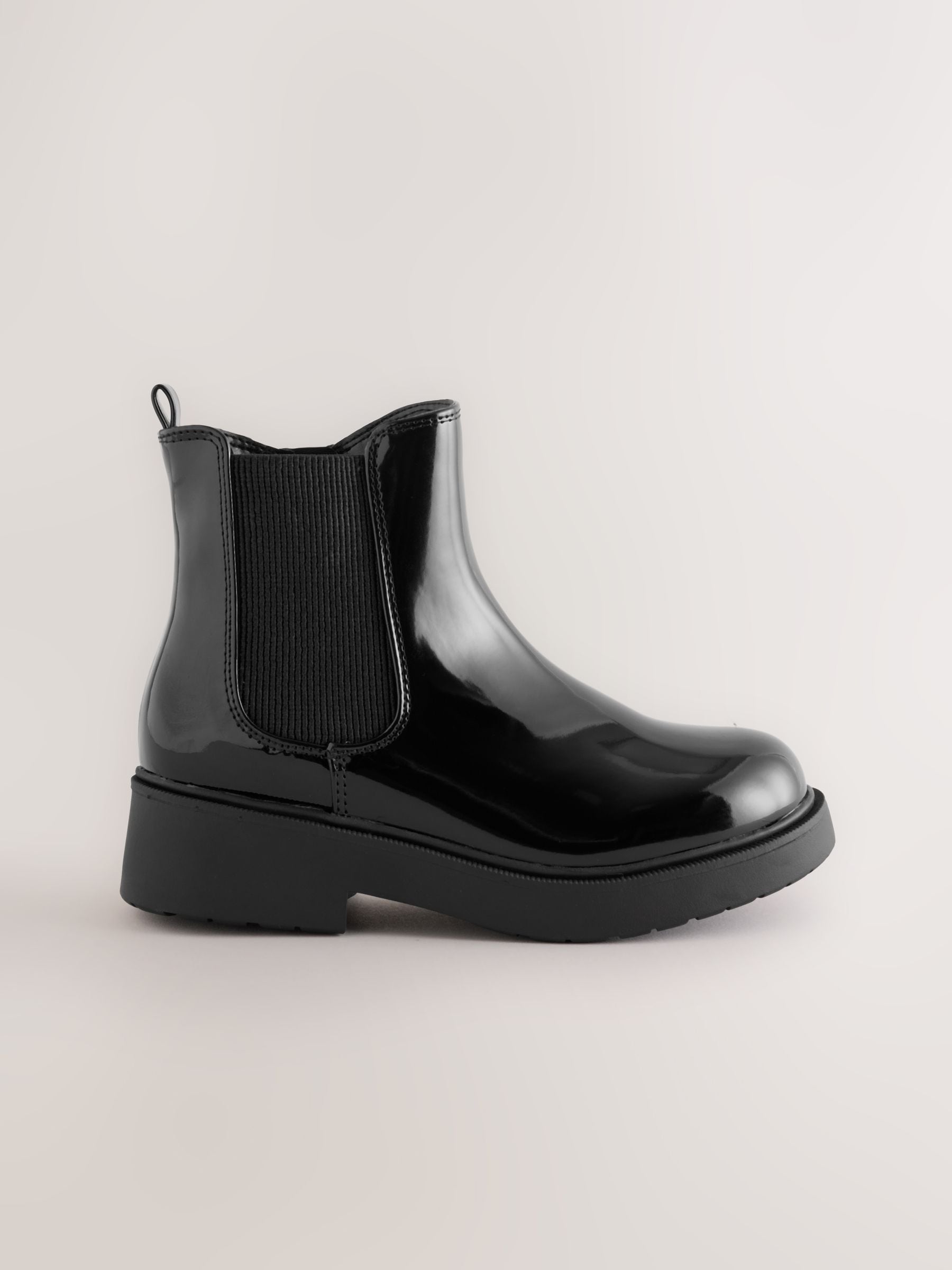 Black Patent Wide Fit (G) Chelsea Ankle Boots image 2