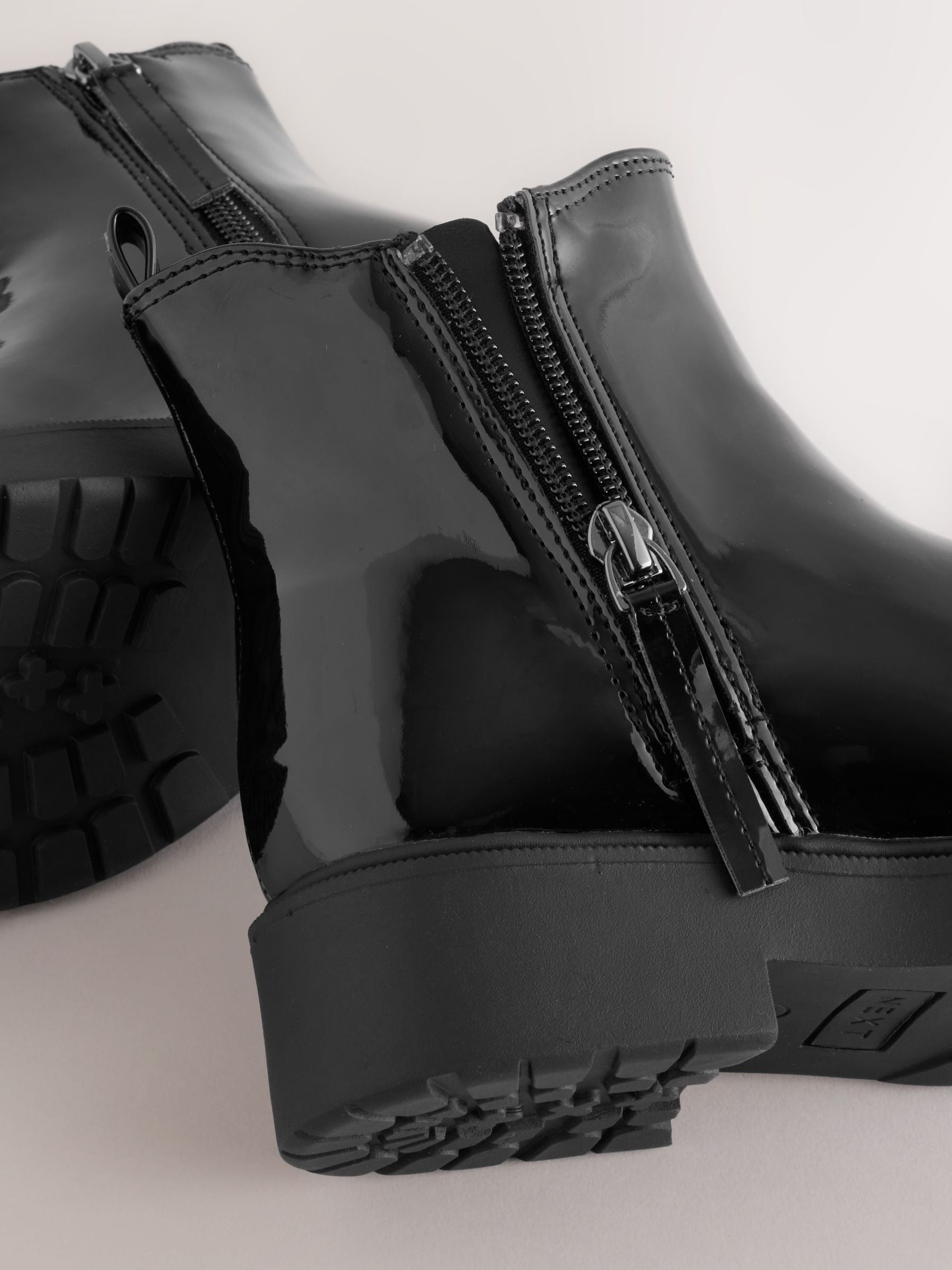 Black Patent Wide Fit (G) Chelsea Ankle Boots image 3