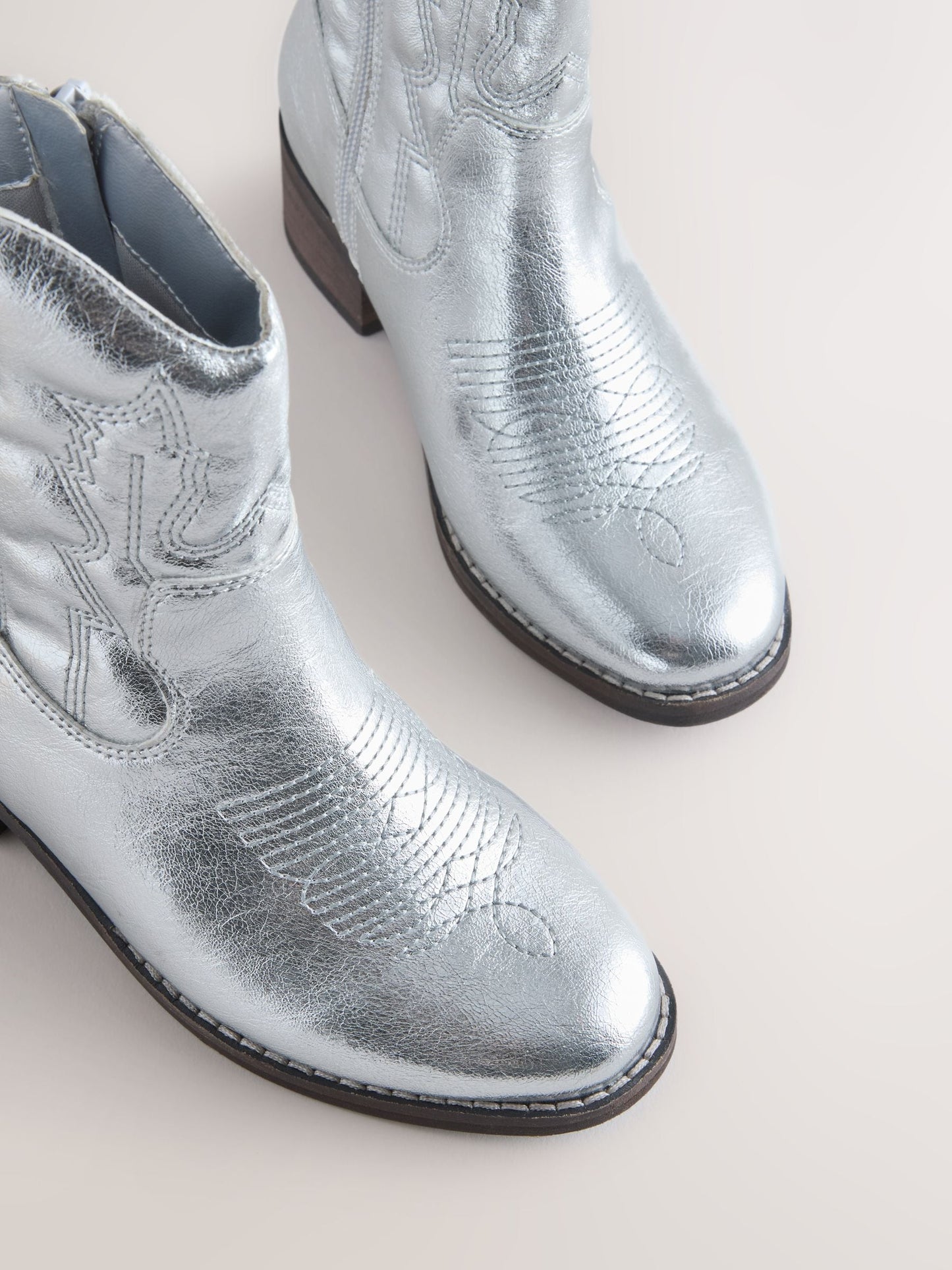Silver Western Ankle Boots image 3
