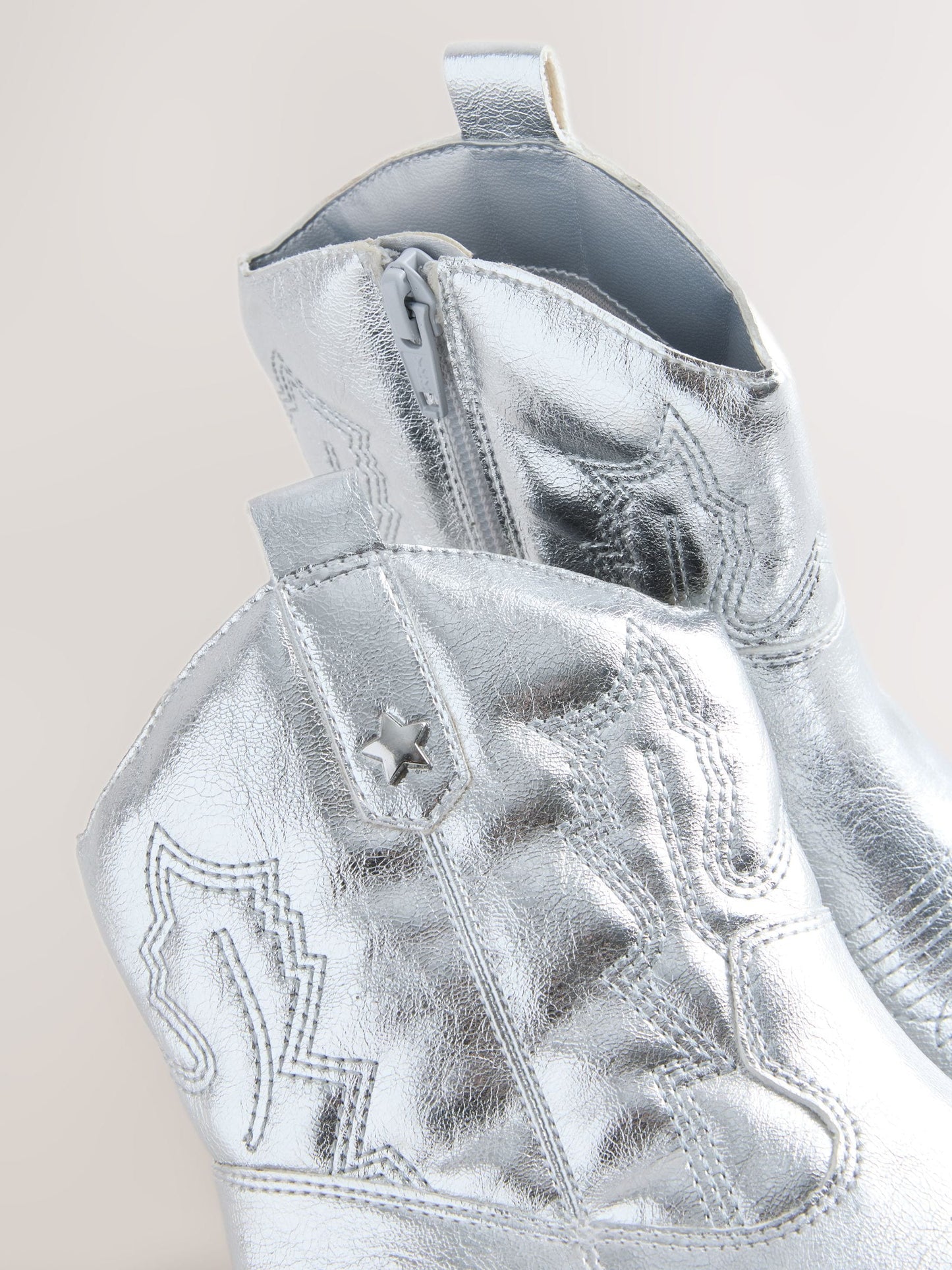 Silver Western Ankle Boots image 4