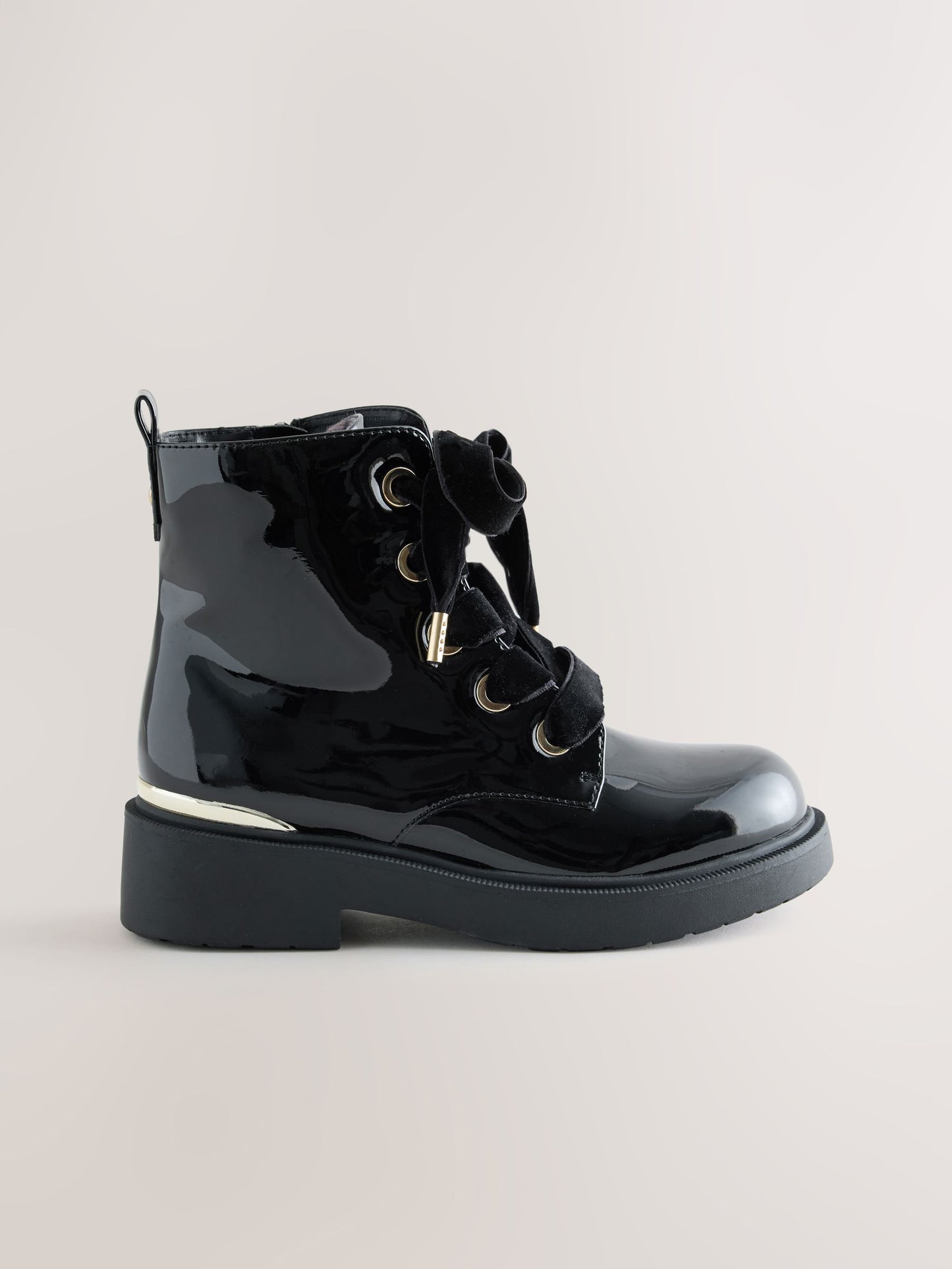 Black Patent Ankle Bow Boots image 2
