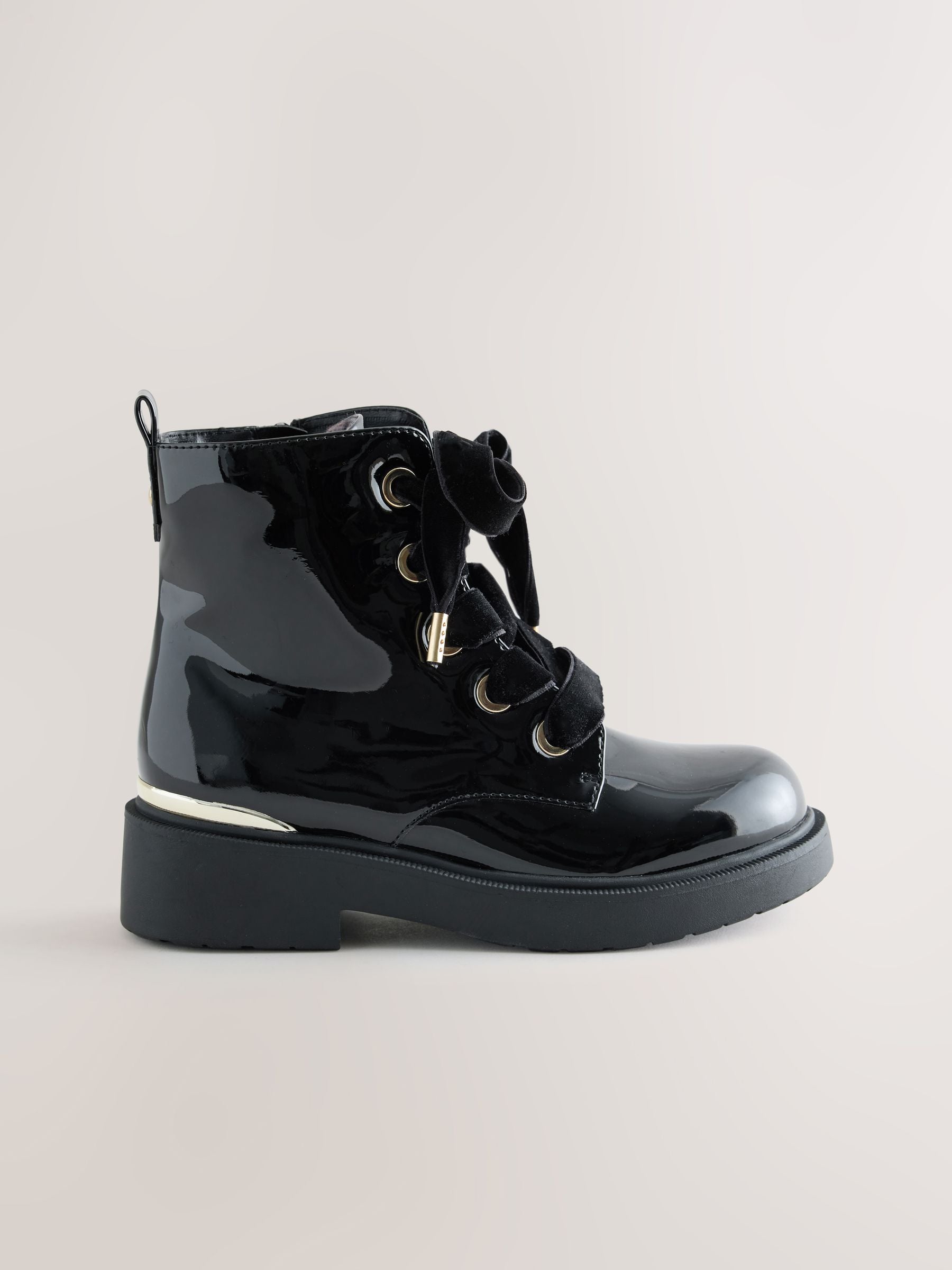 Black Patent Ankle Bow Boots image 2