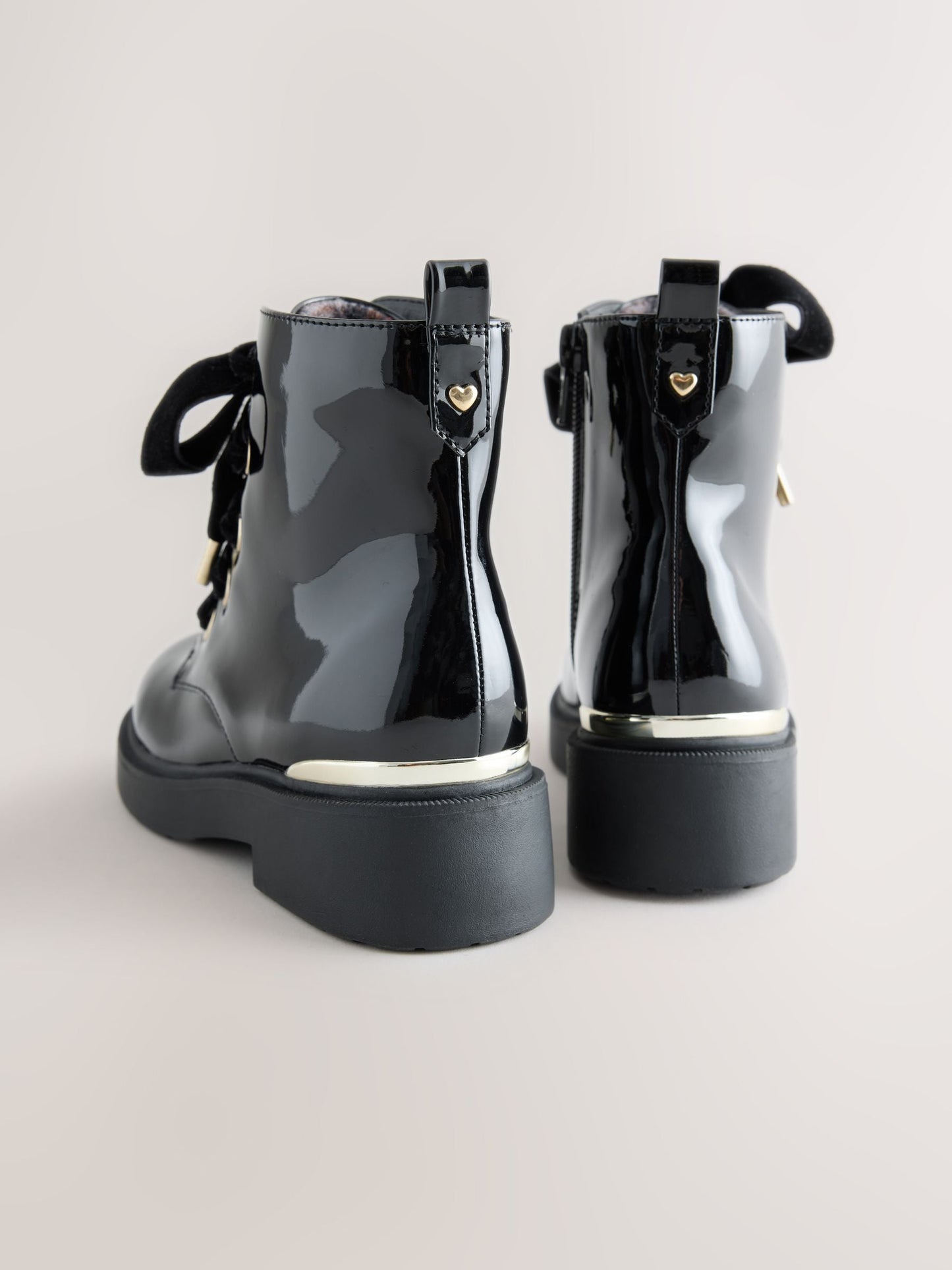 Black Patent Ankle Bow Boots image 4