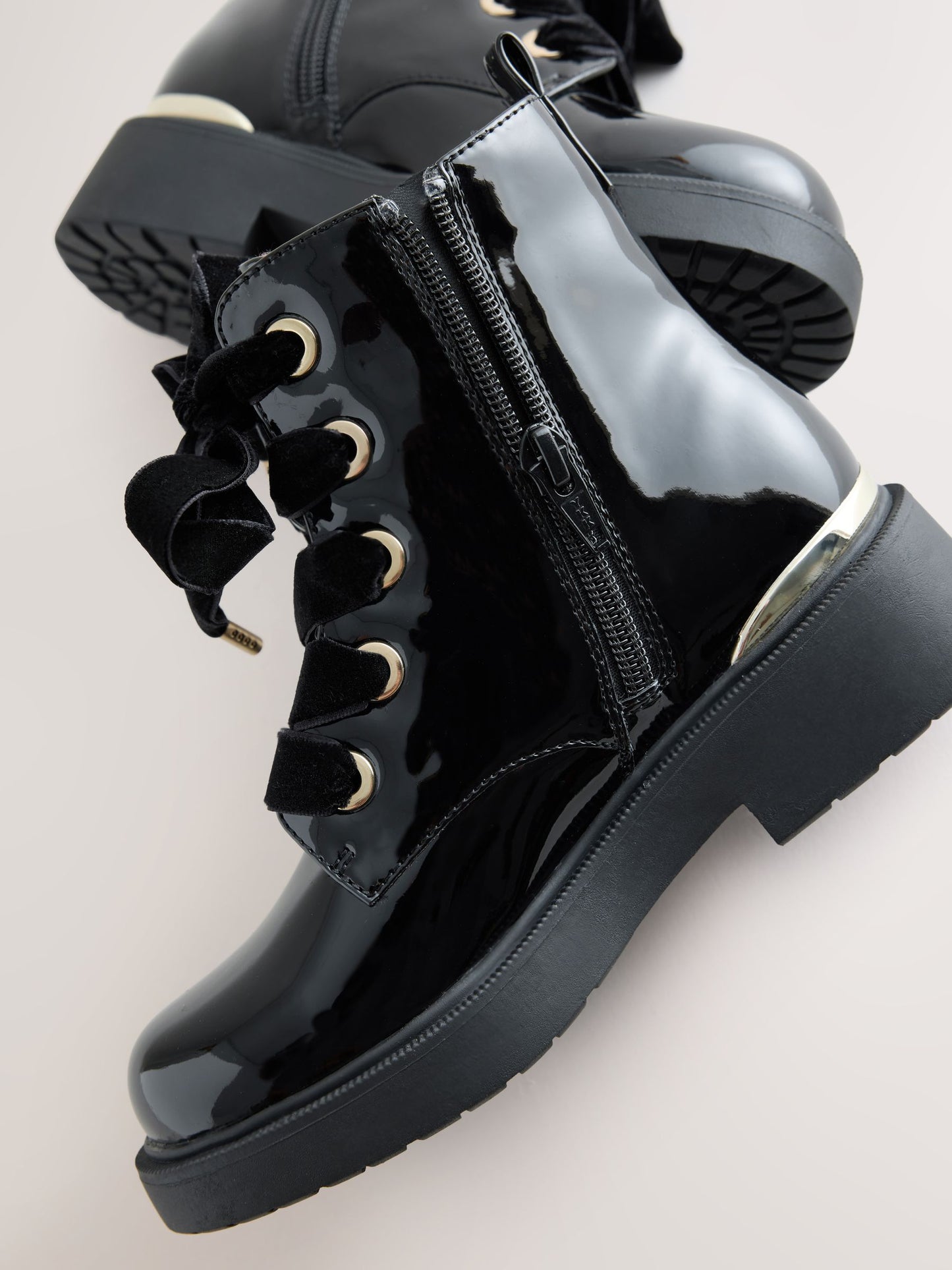 Black Patent Ankle Bow Boots image 5