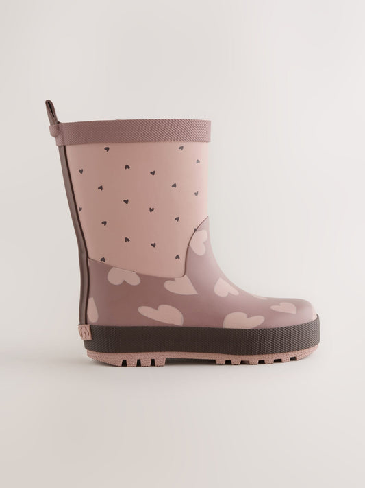 Dsiney Kidz - Mocha Brown Hearts Wellies image 2