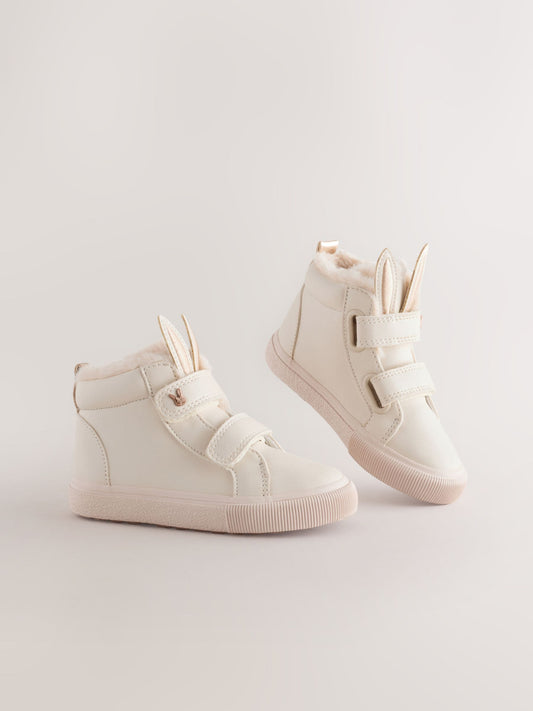 Dsiney Kidz - Cream Bunny Standard Fit (F) Touch Fastening High Top Trainers image 1