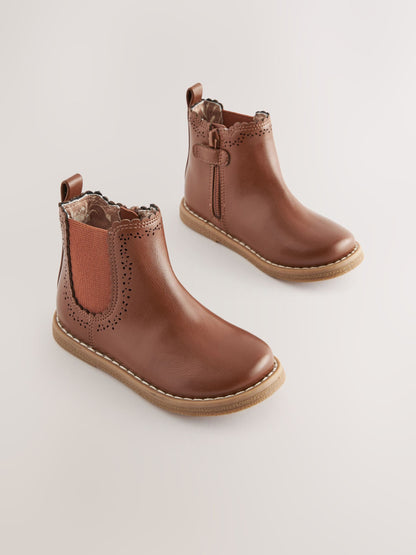 Tan Brown Wide Fit (G) Chelsea Ankle Boots image 1