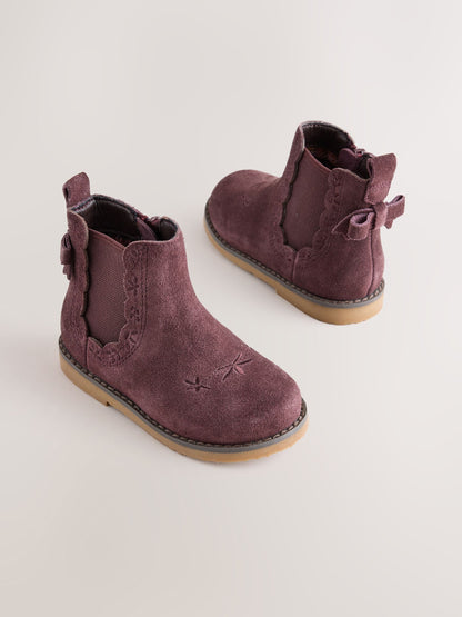 Dsiney Kidz - Brown Suede Bow Detail Chelsea Ankle Boots image 1