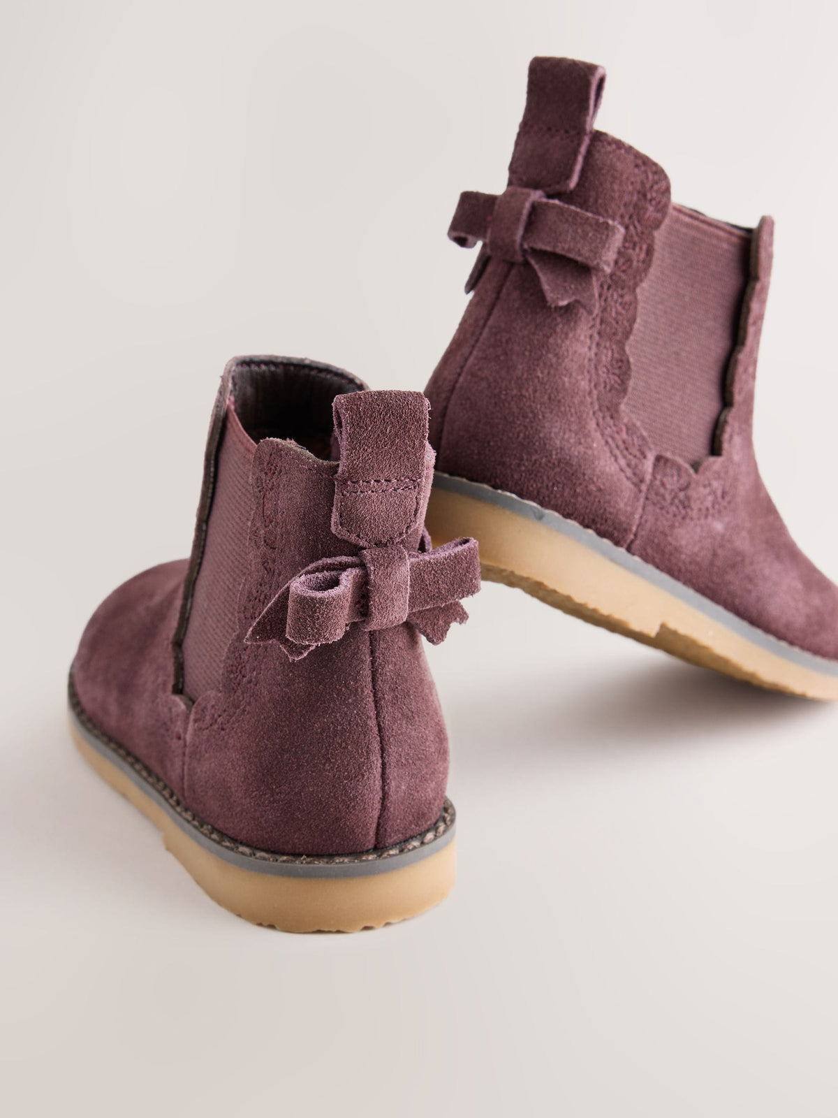 Dsiney Kidz - Brown Suede Bow Detail Chelsea Ankle Boots image 4