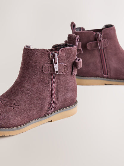 Dsiney Kidz - Brown Suede Bow Detail Chelsea Ankle Boots image 5