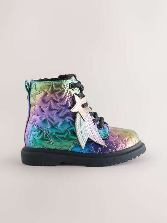 Dsiney Kidz - Multi Rainbow Wide Fit (G) Lace Up Ankle Boots image 2