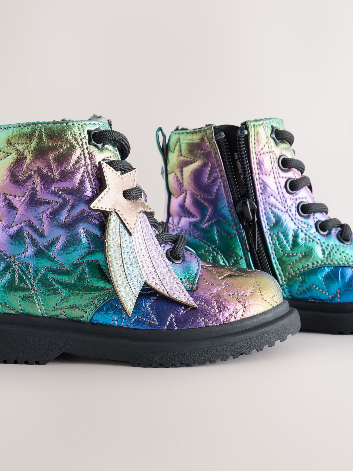 Dsiney Kidz - Multi Rainbow Wide Fit (G) Lace Up Ankle Boots image 4