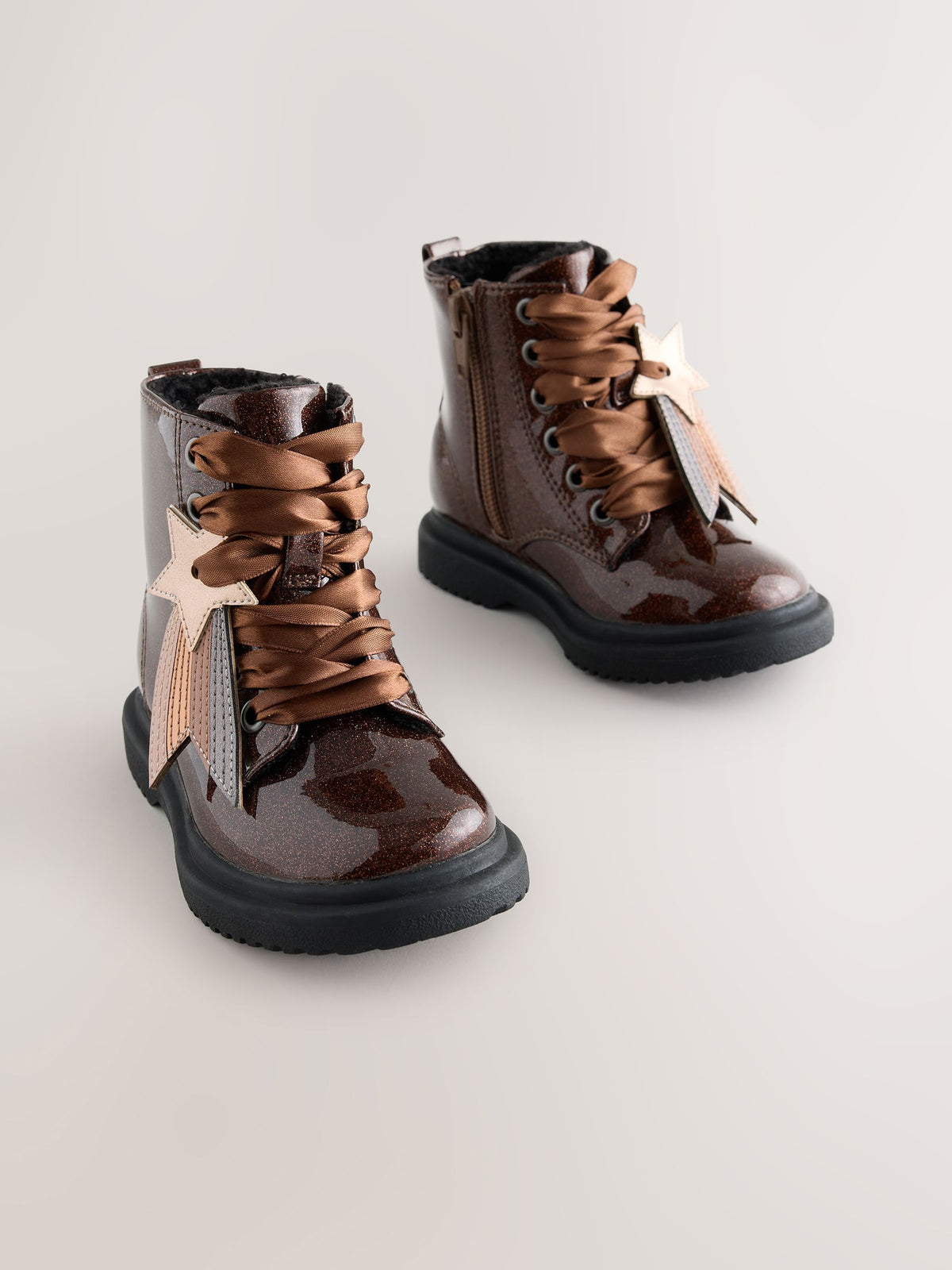 Dsiney Kidz - Bronze Shimmer Wide Fit (G) Lace Up Ankle Boots image 1