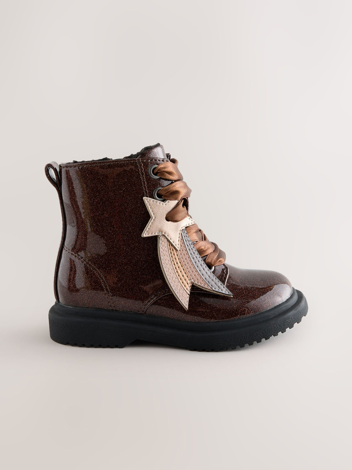 Dsiney Kidz - Bronze Shimmer Wide Fit (G) Lace Up Ankle Boots image 2