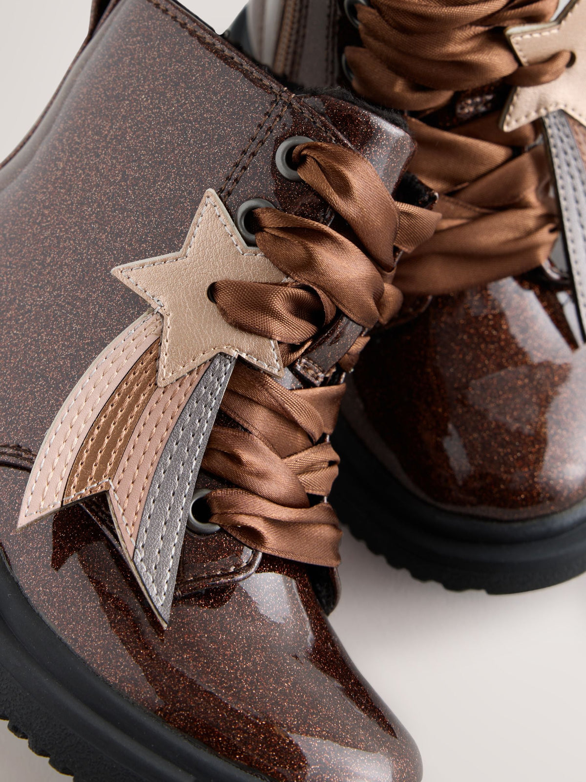 Dsiney Kidz - Bronze Shimmer Wide Fit (G) Lace Up Ankle Boots image 4