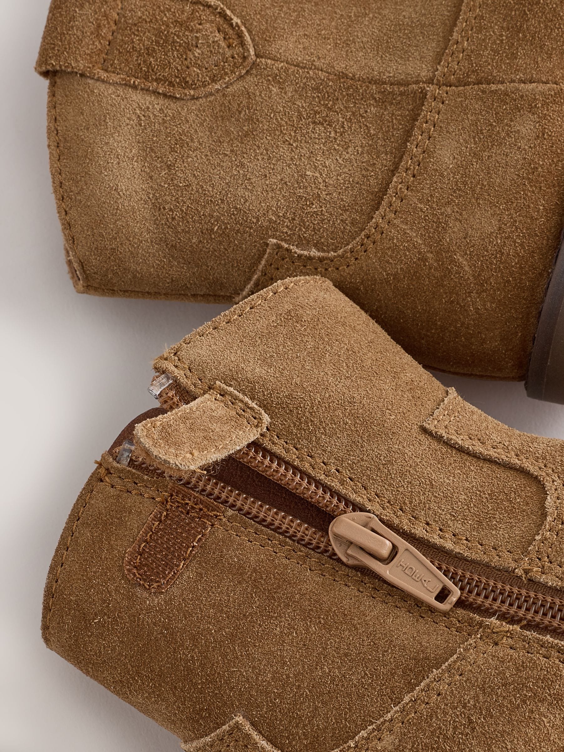Suede Tan Brown Standard Fit (F) Western Ankle Boots image 6