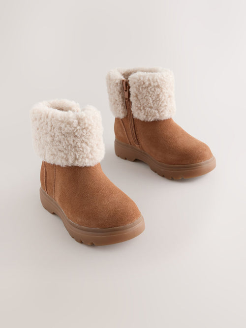 Dsiney Kidz - Tan Brown Borg Trim Boots image 1