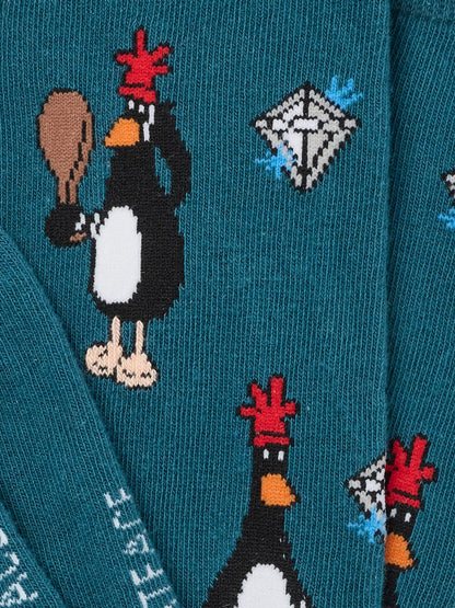 FatFace Teal Blue Feathers McGraw Socks - image 2