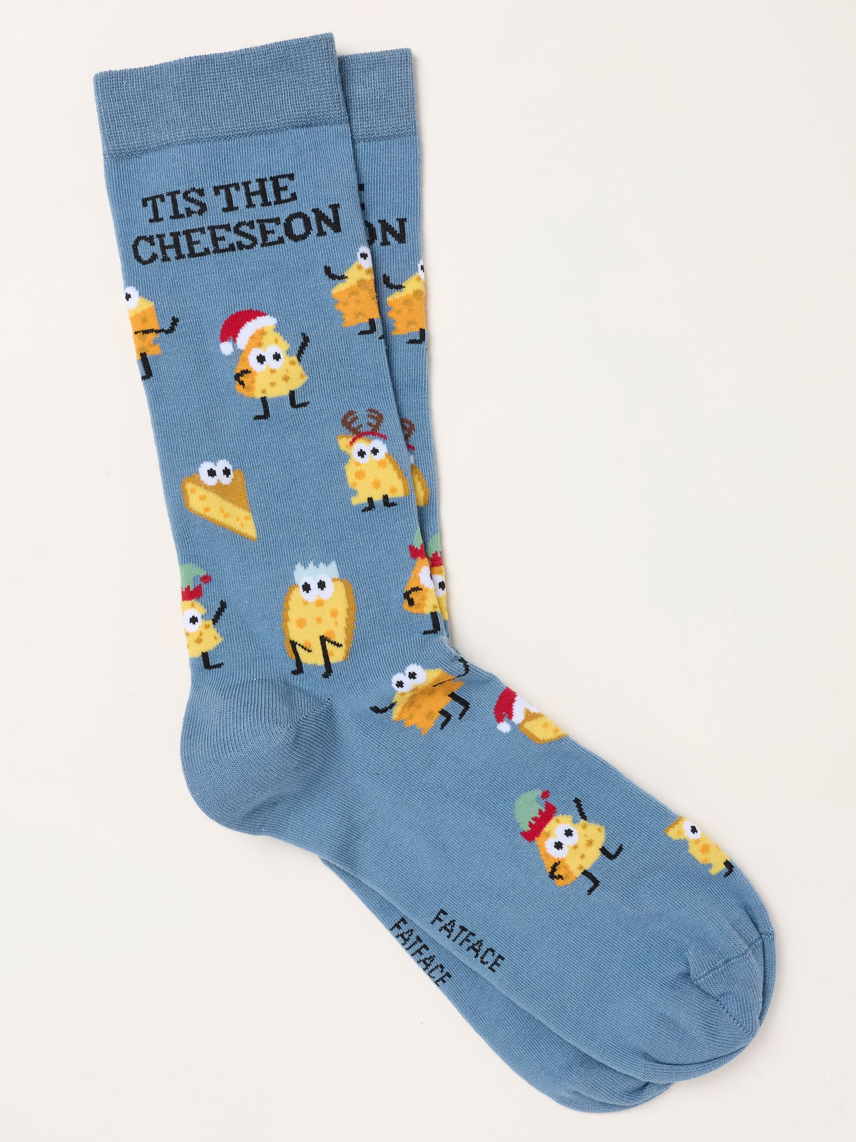 FatFace Blue Tis The Cheeseon Christmas Socks - image 1