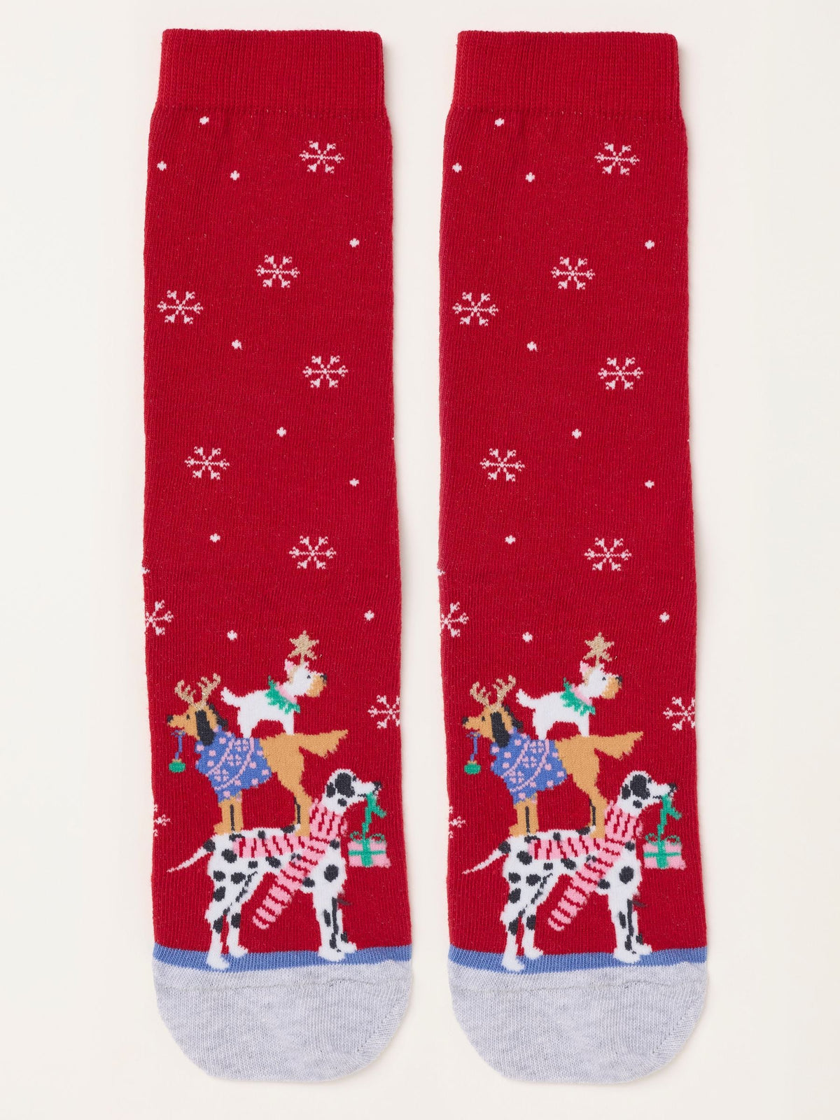 FatFace Red Dogs Christmas Tree Socks - image 1