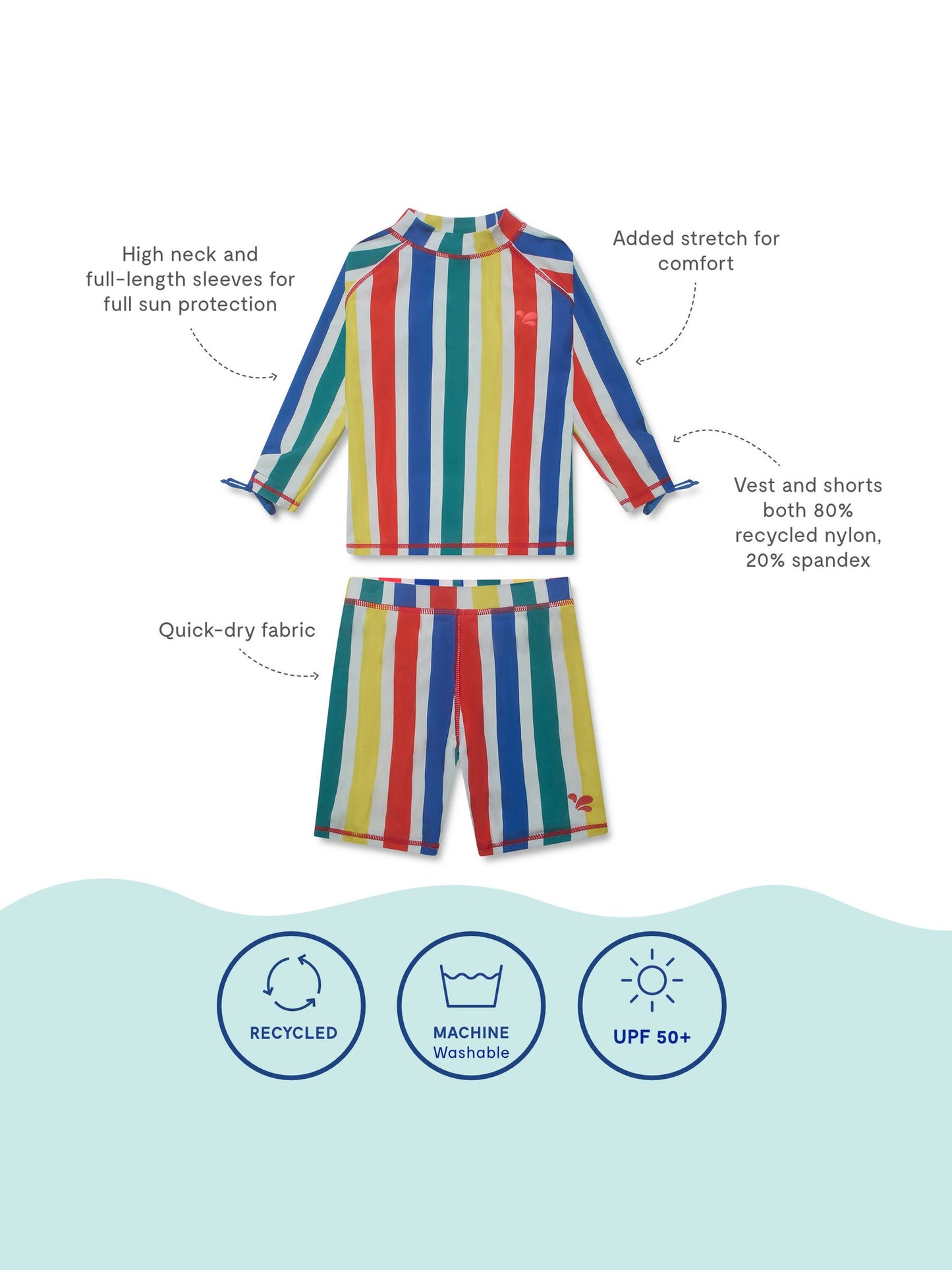 Muddy Puddles White UV Protective Surf Set with Shorts image 5