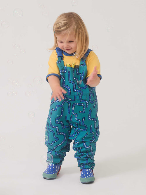 Muddy Puddles Green Waterproof EcoLight Dungarees image 1