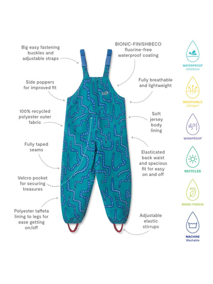 Muddy Puddles Green Waterproof EcoLight Dungarees image 4
