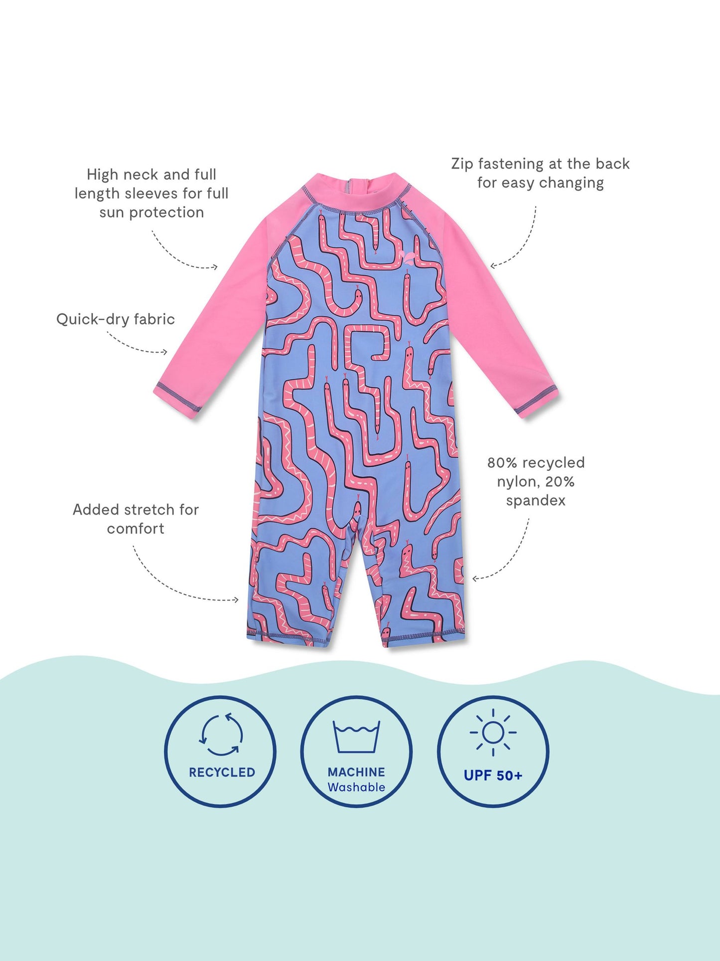 Muddy Puddles Pink UV Protective Surfsuit image 5