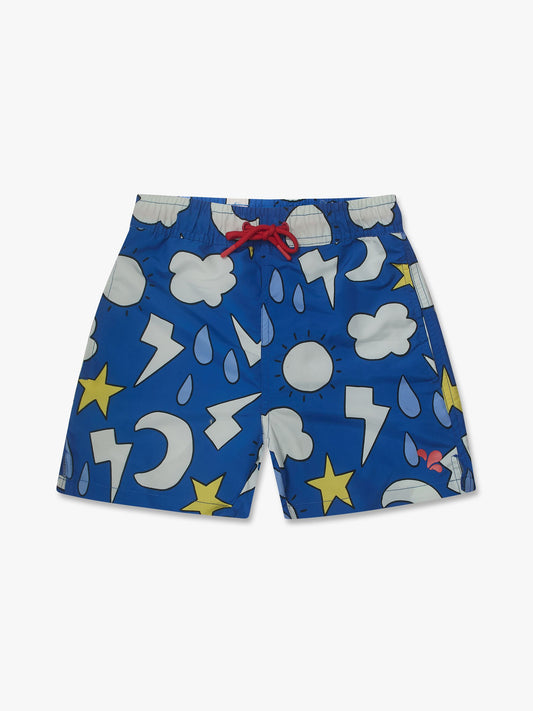 Muddy Puddles Blue UV Protective Swim Shorts image 1