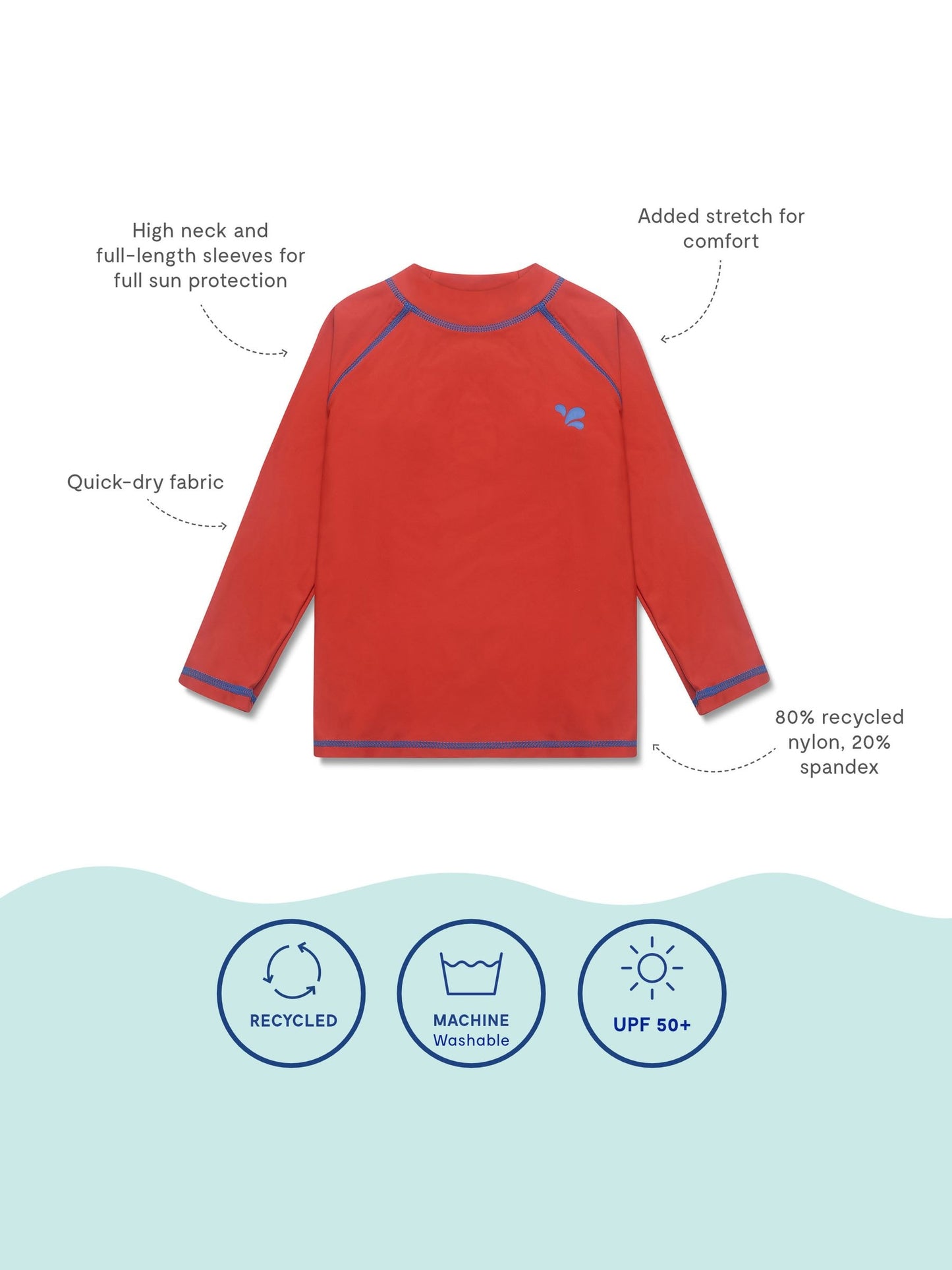 Muddy Puddles Red UV Protective Rash Vest image 5