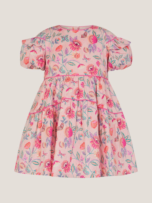 Monsoon Natural Baby Floral Print Jacquard Dress image 1