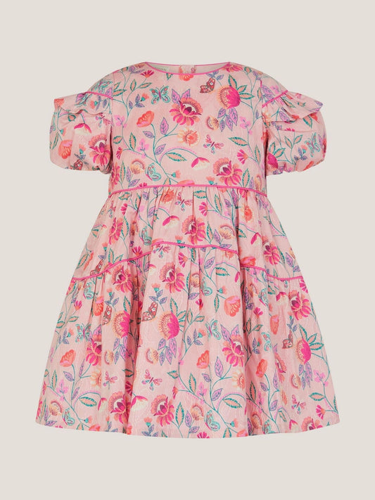 Monsoon Natural Baby Floral Print Jacquard Dress image 1