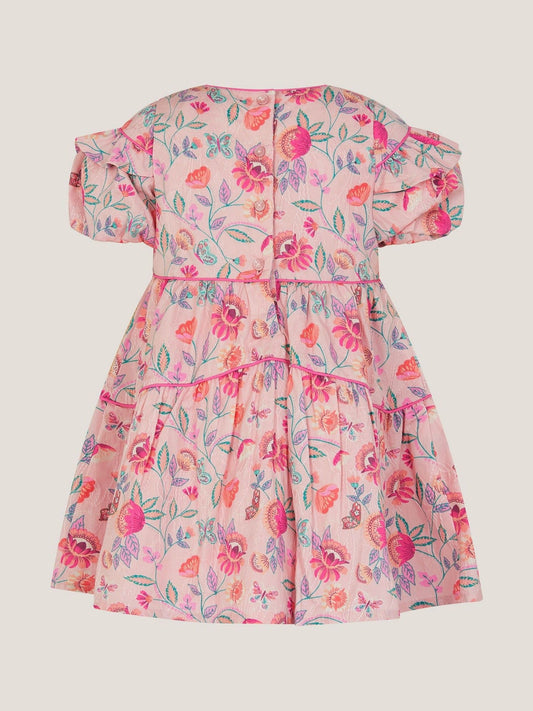 Monsoon Natural Baby Floral Print Jacquard Dress image 2