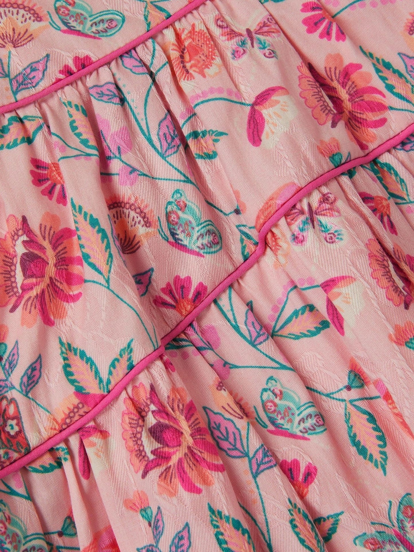Monsoon Natural Baby Floral Print Jacquard Dress image 3