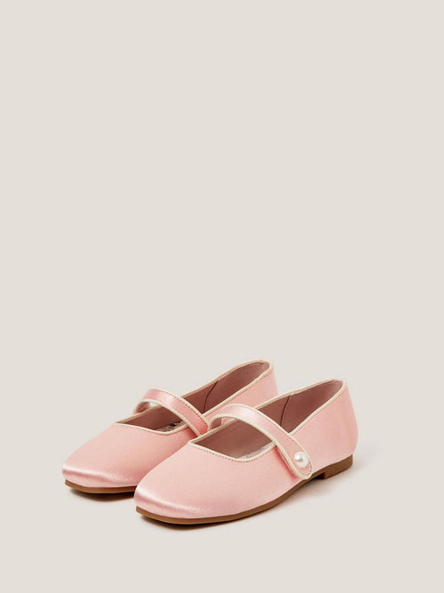 Dsiney Kidz - Monsoon Pink Pearl Strap Satin Ballet Flats image 1