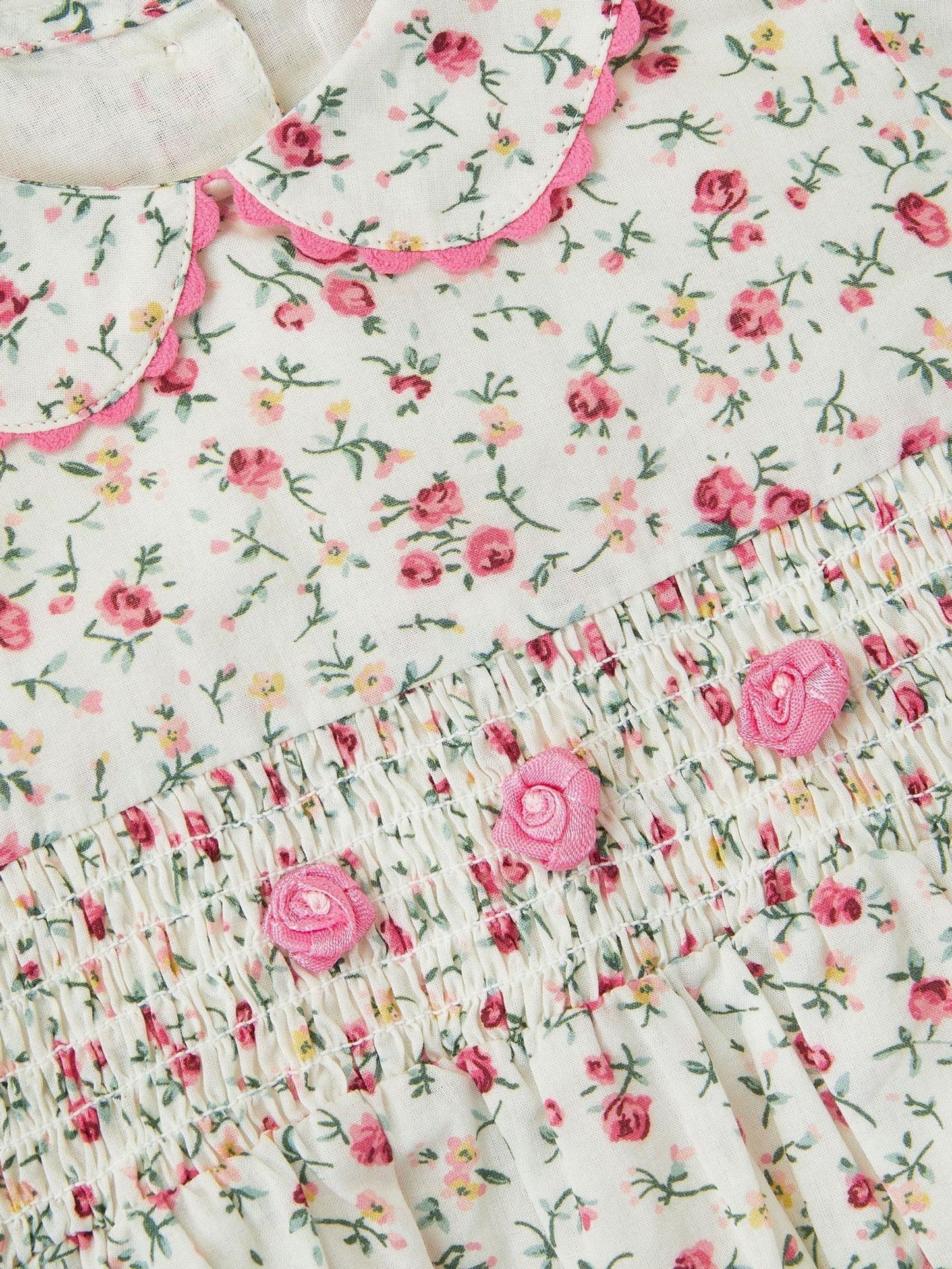 Monsoon Natural Baby Rose Smocked Romper image 3