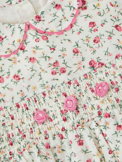 Monsoon Natural Baby Rose Smocked Romper image 3