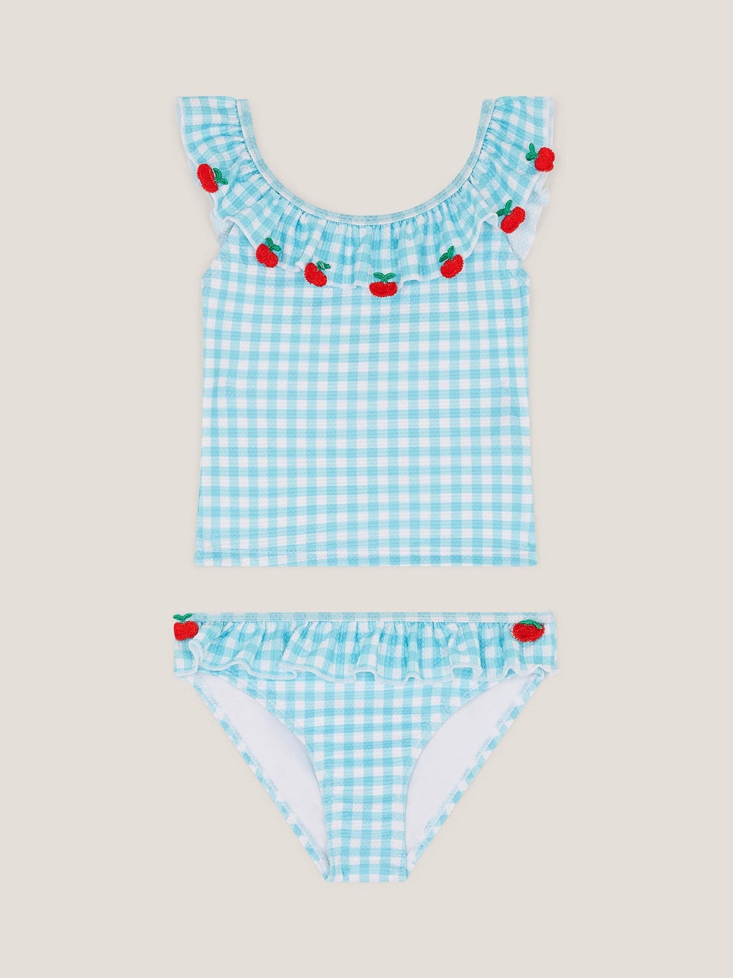 Monsoon Green Tomato Gingham Tankini Set image 1