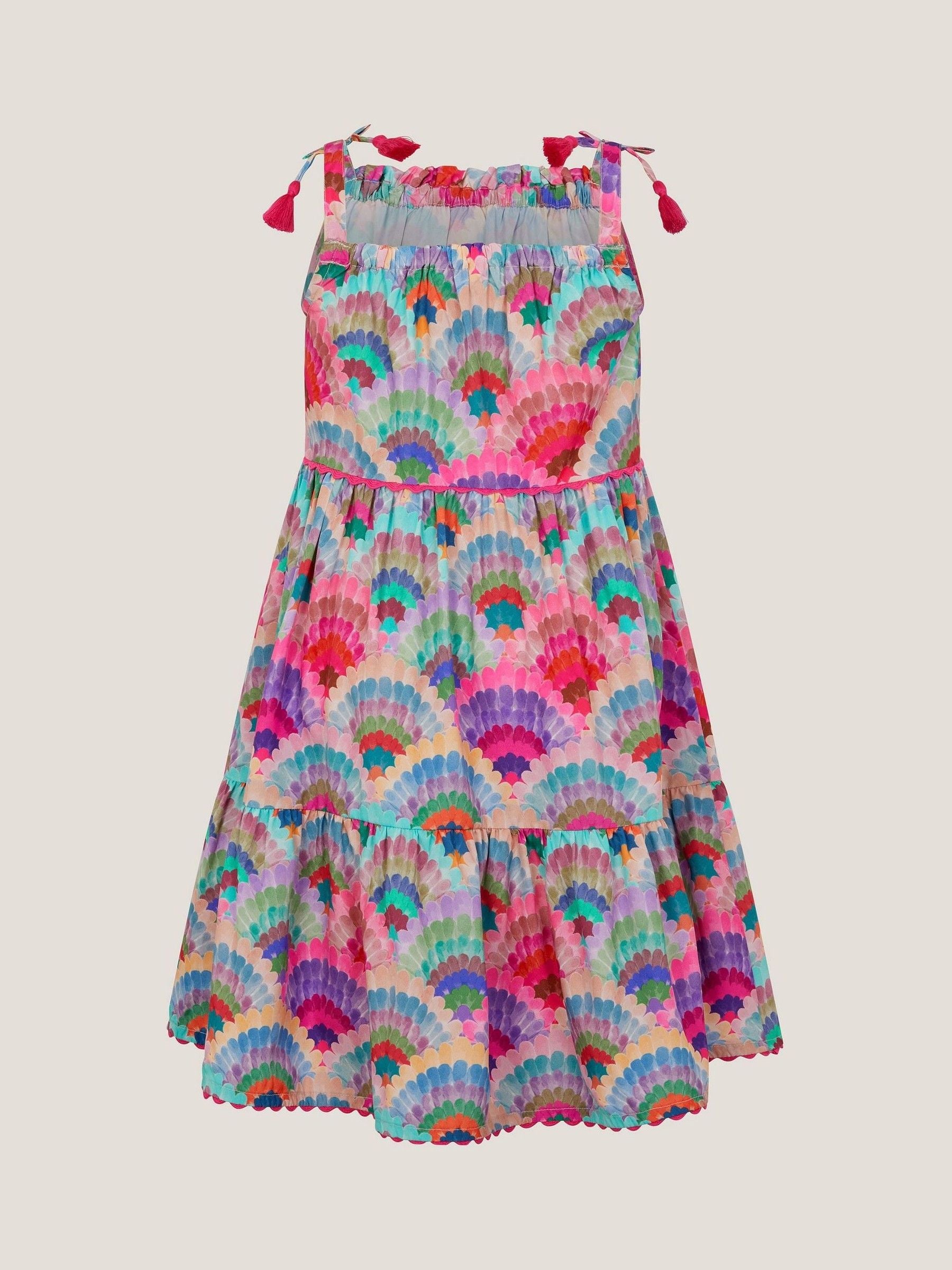 Monsoon Pink Rainbow Shell Tiered Dress image 2