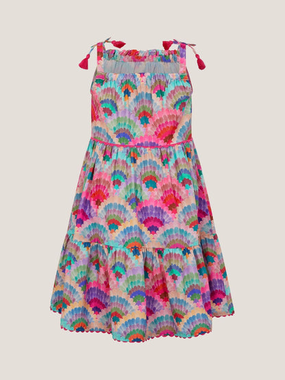 Monsoon Pink Rainbow Shell Tiered Dress image 2