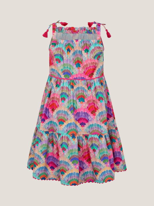 Monsoon Pink Rainbow Shell Tiered Dress image 2