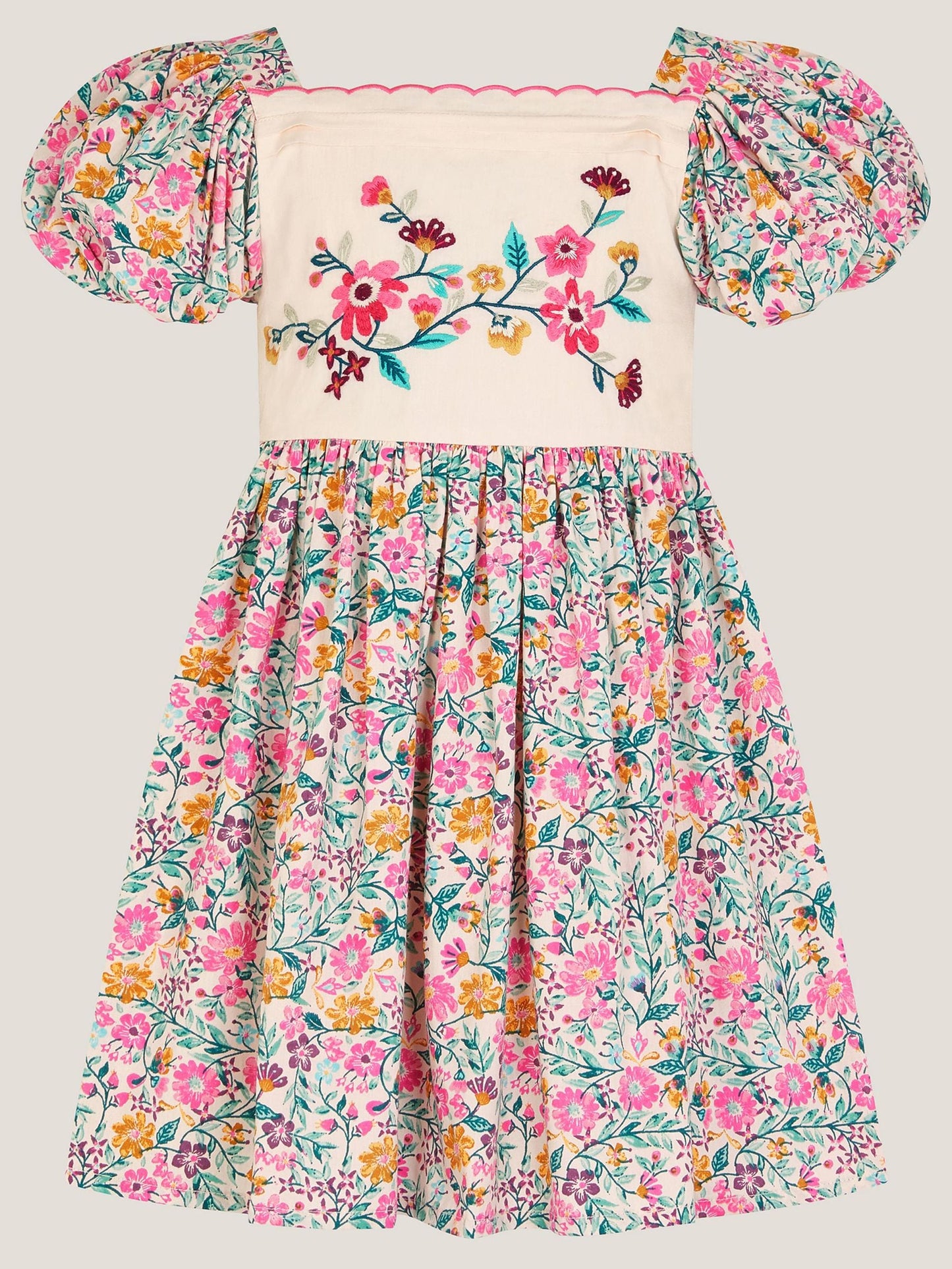 Monsoon Pink Embroidered Floral Dress image 2