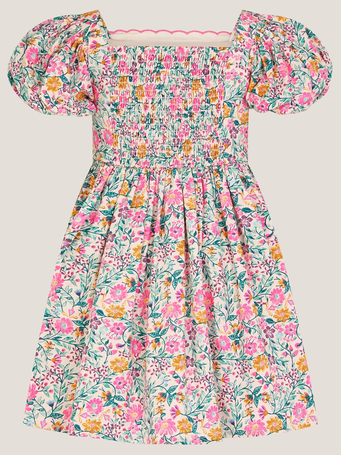 Monsoon Pink Embroidered Floral Dress image 3