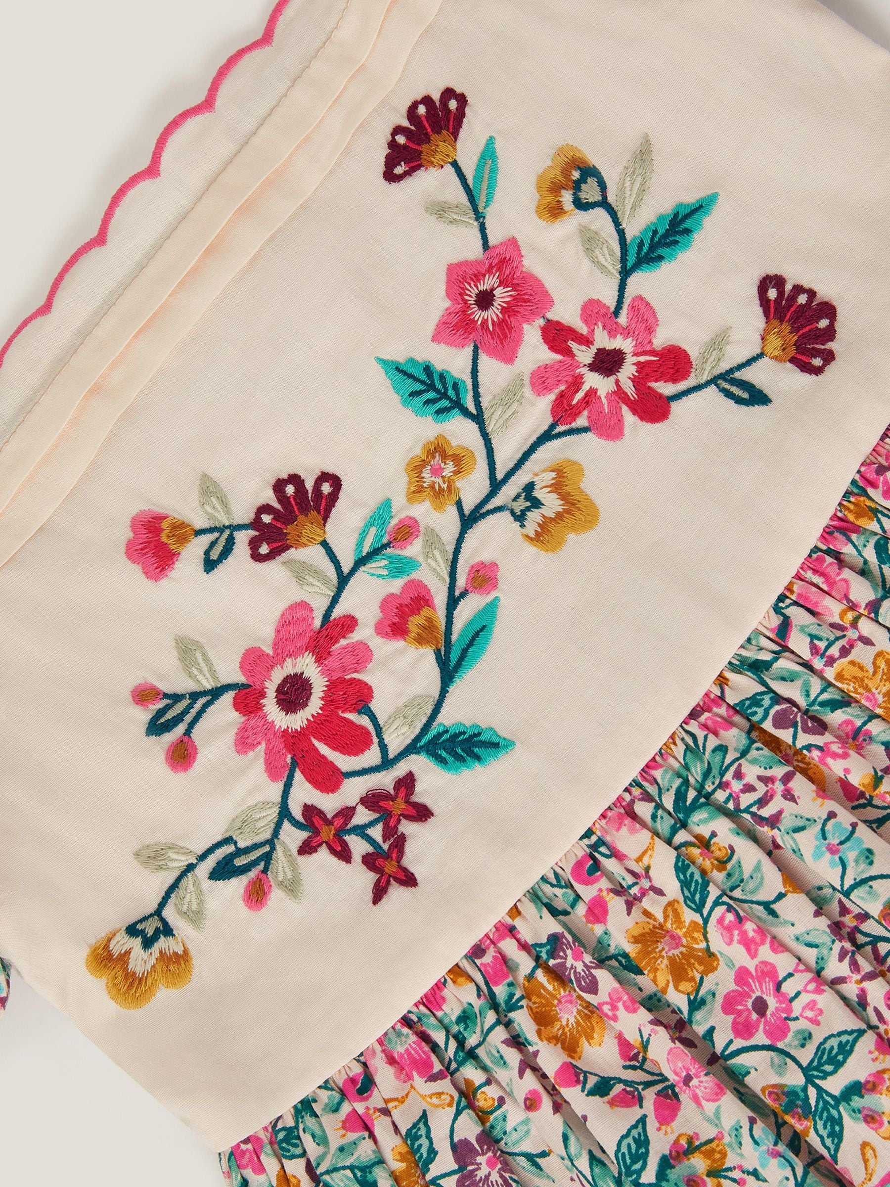 Monsoon Pink Embroidered Floral Dress image 4