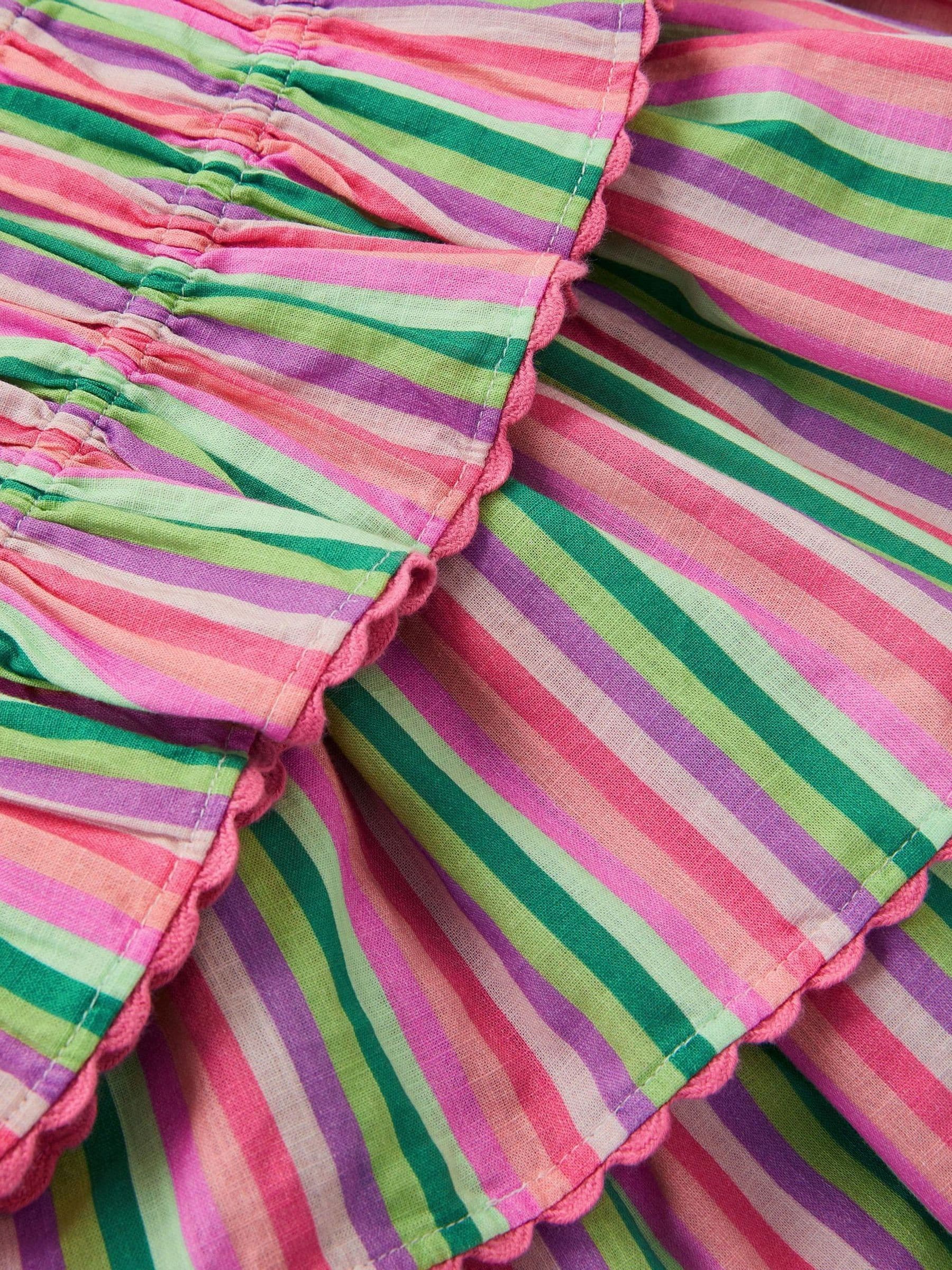 Monsoon Pink Stripe Top & Tiered Skirt Set image 4