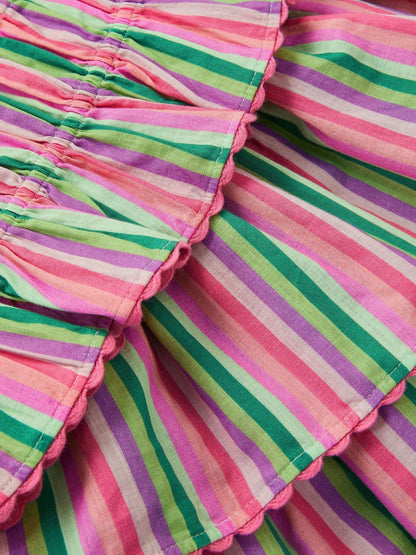 Monsoon Pink Stripe Top & Tiered Skirt Set image 4