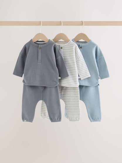 Blue Stripe Baby Top & Leggings Set 6 Piece (0mths-3yrs) - image 1